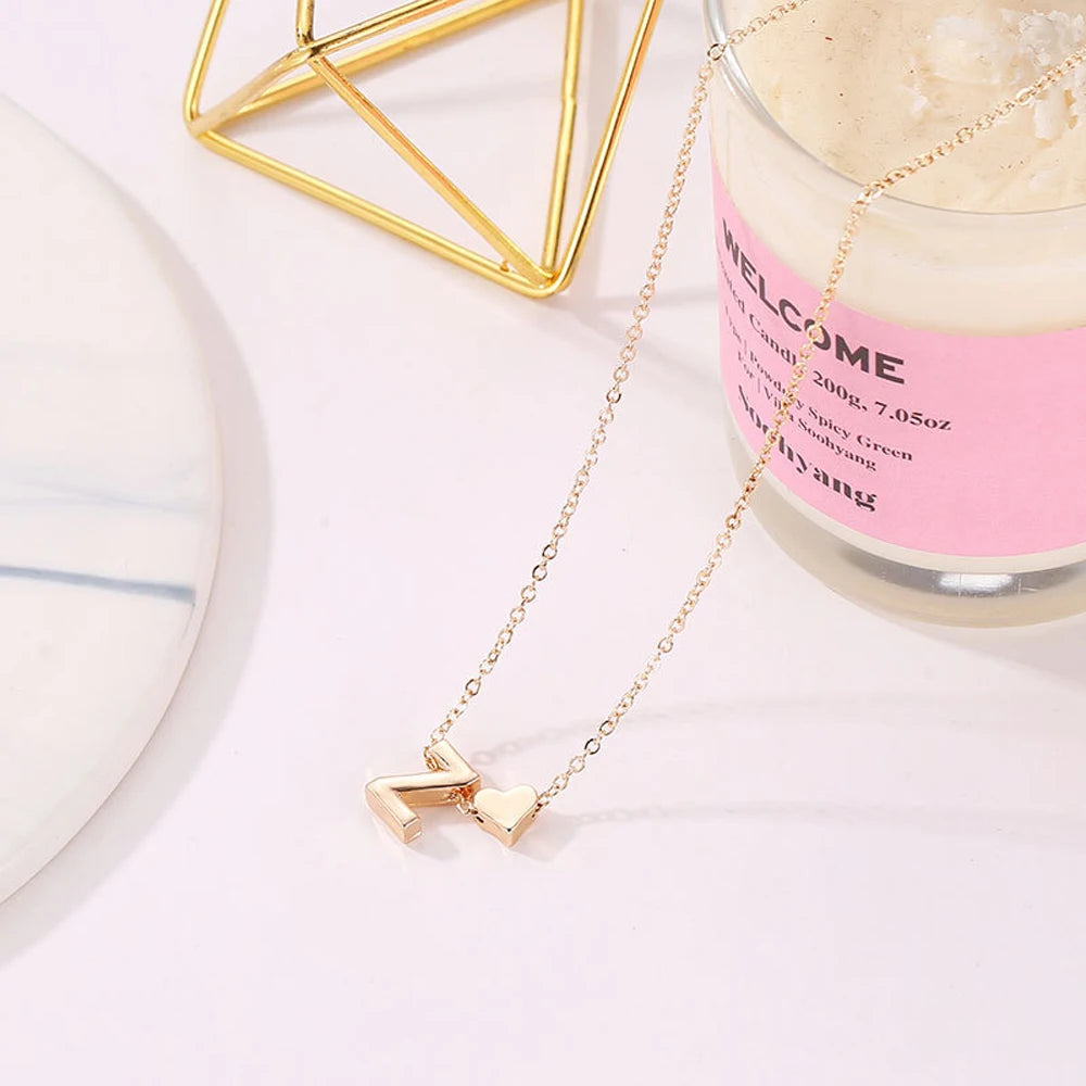 Necklace Gold Silver Color Letter Name Choker  For Women Pendant Jewelry Gift