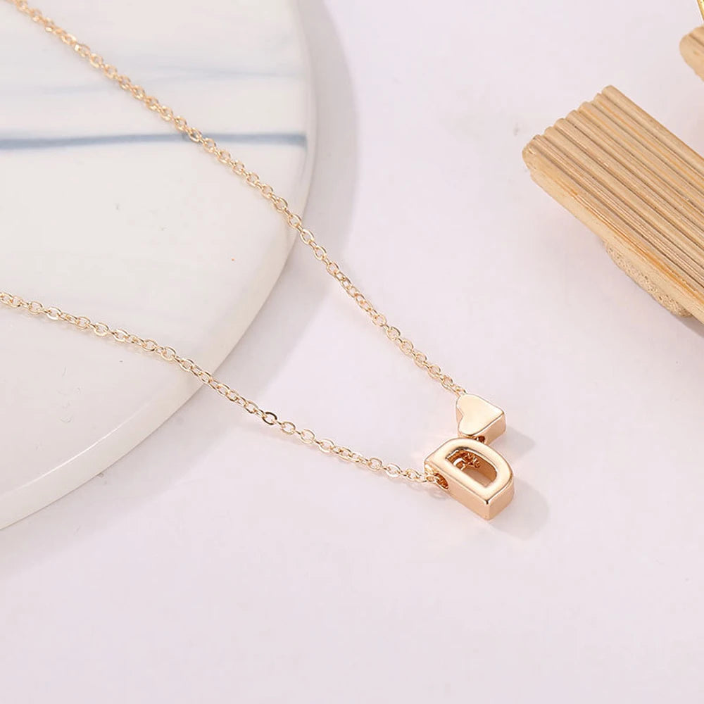 Necklace Gold Silver Color Letter Name Choker  For Women Pendant Jewelry Gift