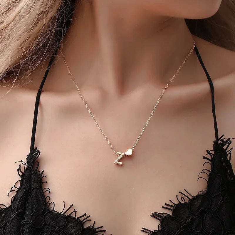 Necklace Gold Silver Color Letter Name Choker  For Women Pendant Jewelry Gift