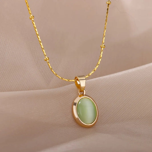 Opal Oval Necklace For Women