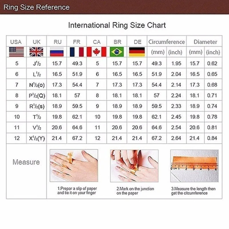 Luxury Silver Color Heart Ring for Women