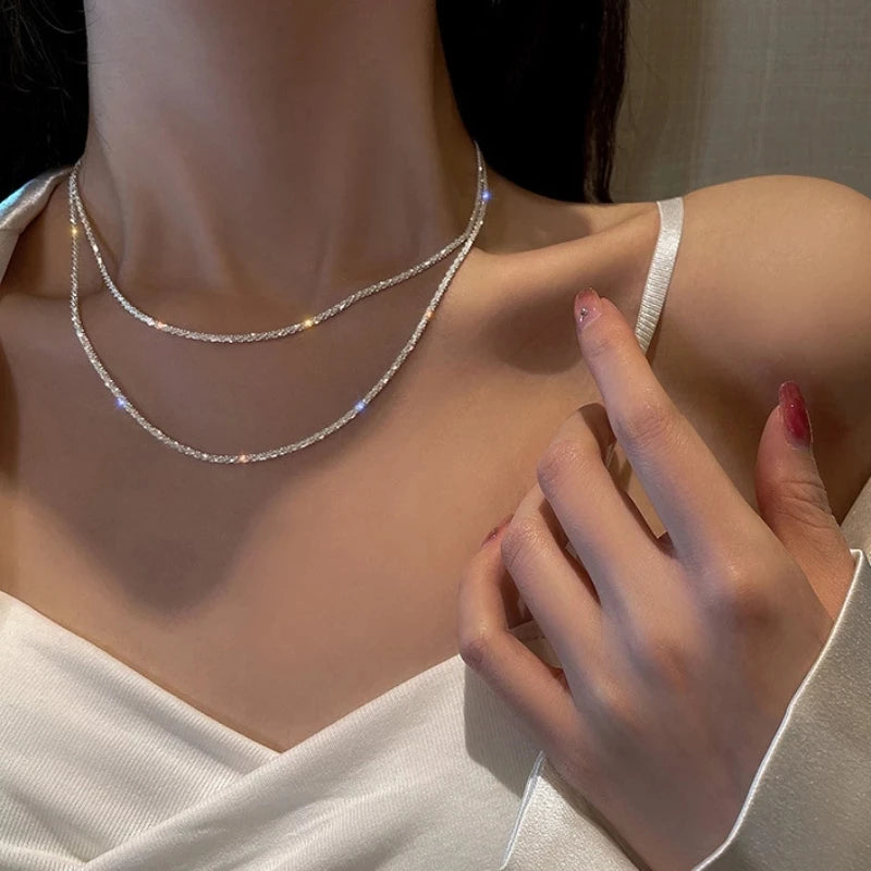 Elegant layered chain necklace