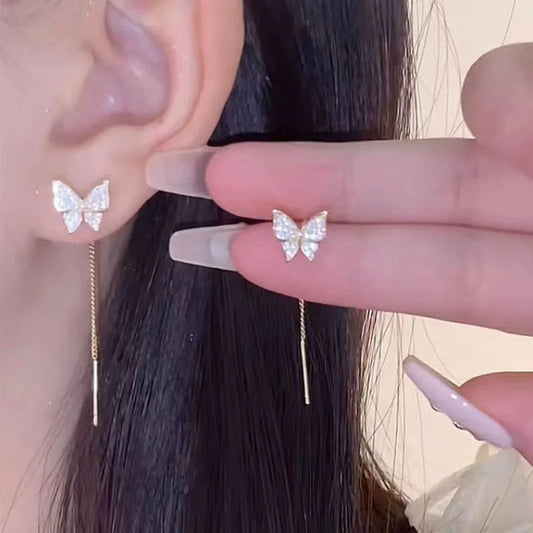 Simple Golden Butterfly Earrings