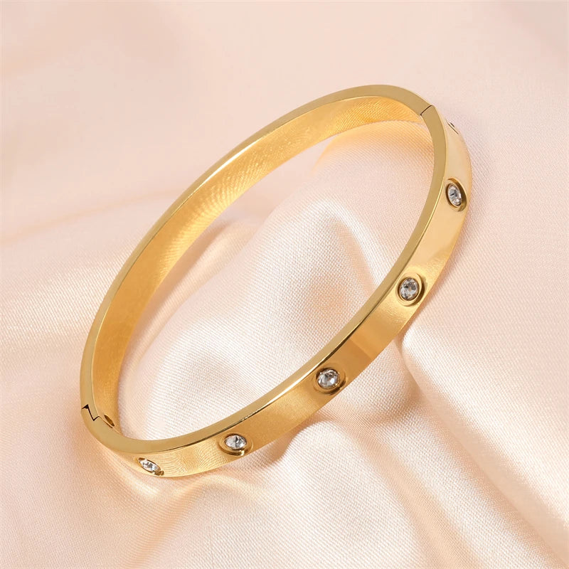 1pc Titanium Steel Gold Bracelet,