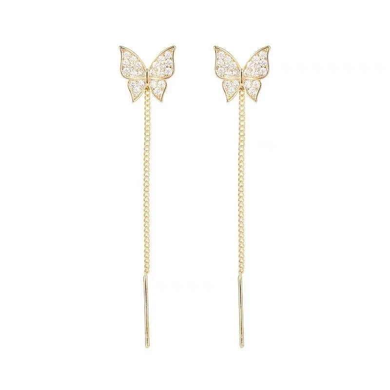 Simple Golden Butterfly Earrings