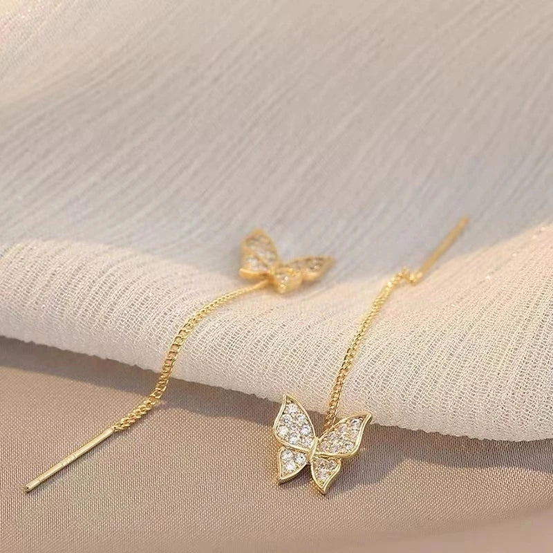 Simple Golden Butterfly Earrings